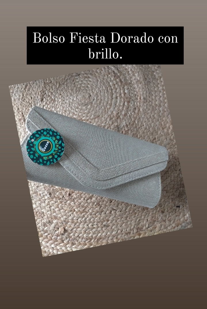 bolso brillo dorado celia