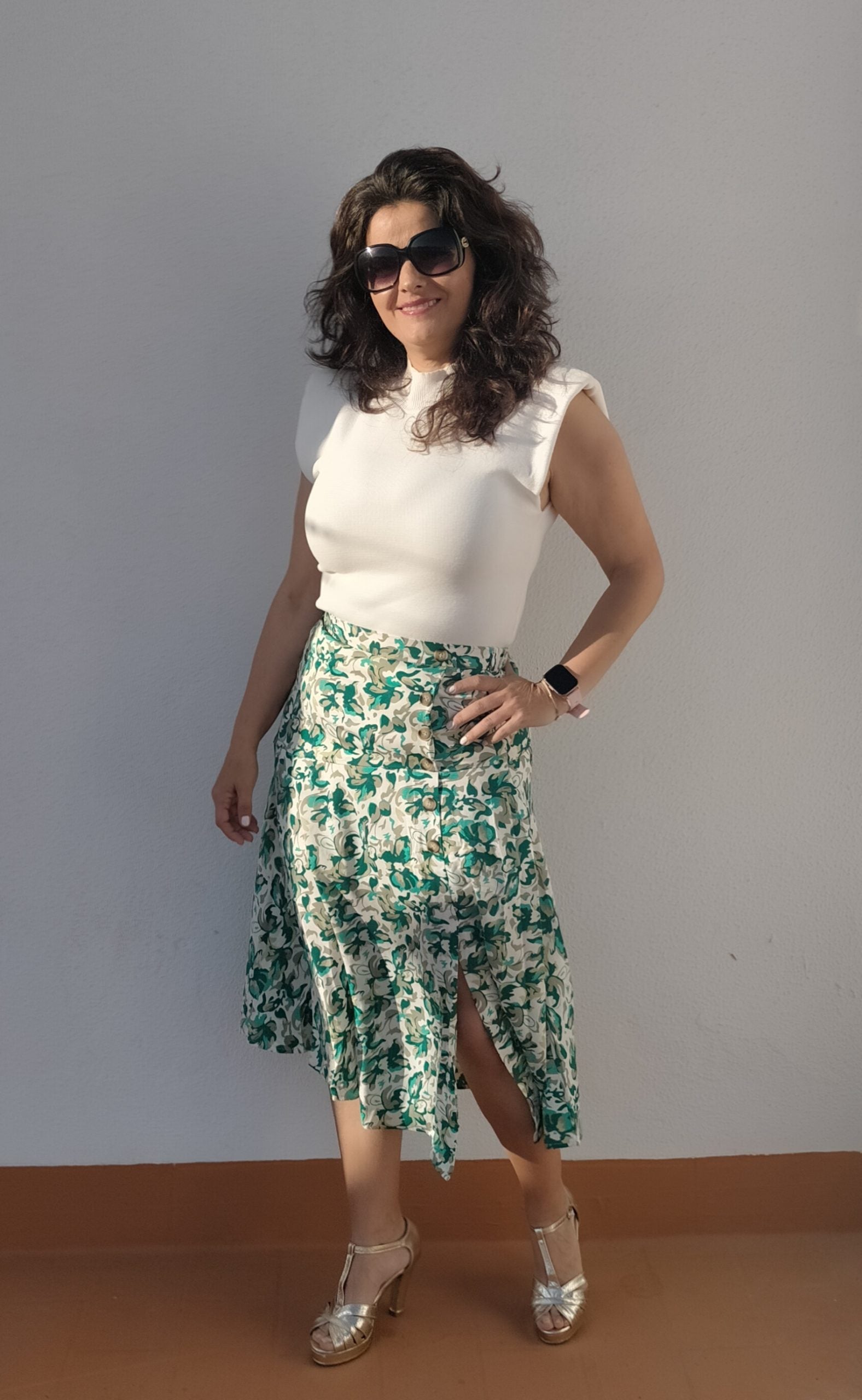 falda midi fantasia