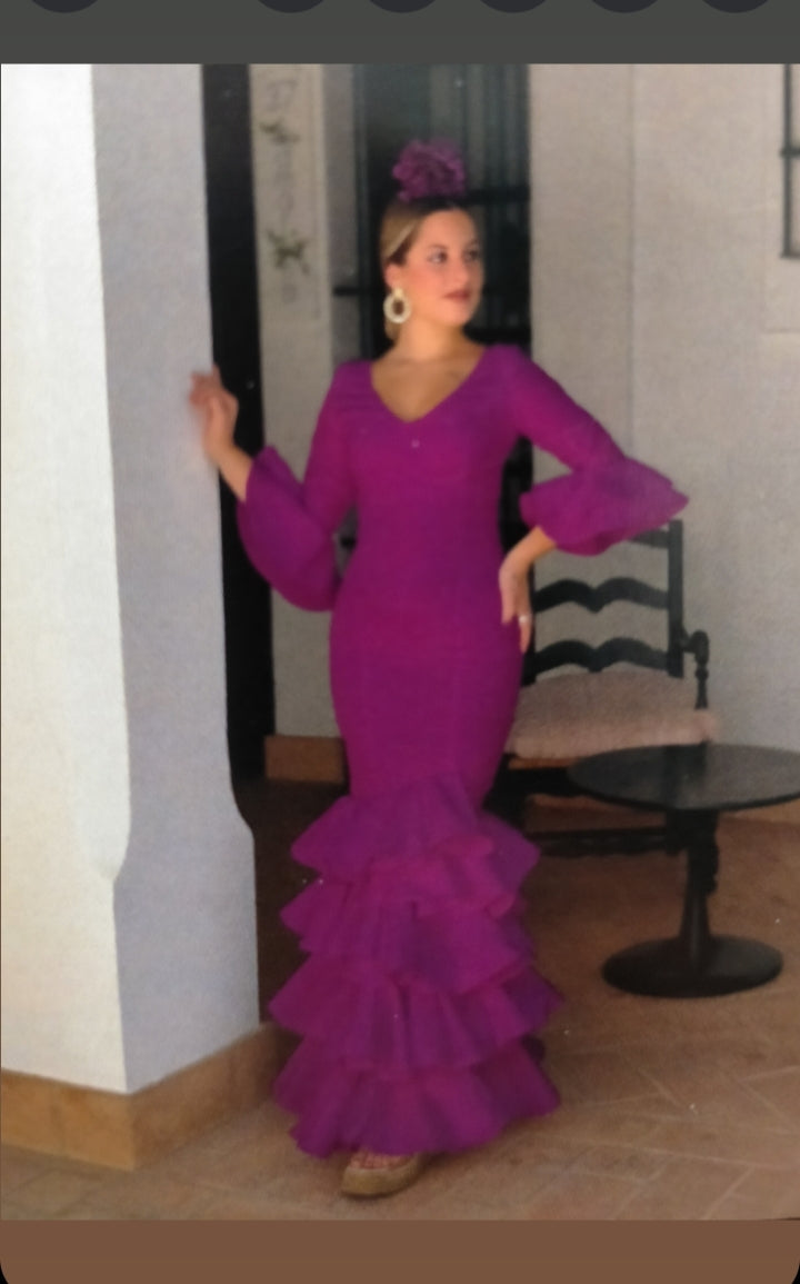 traje flamenca liso basico