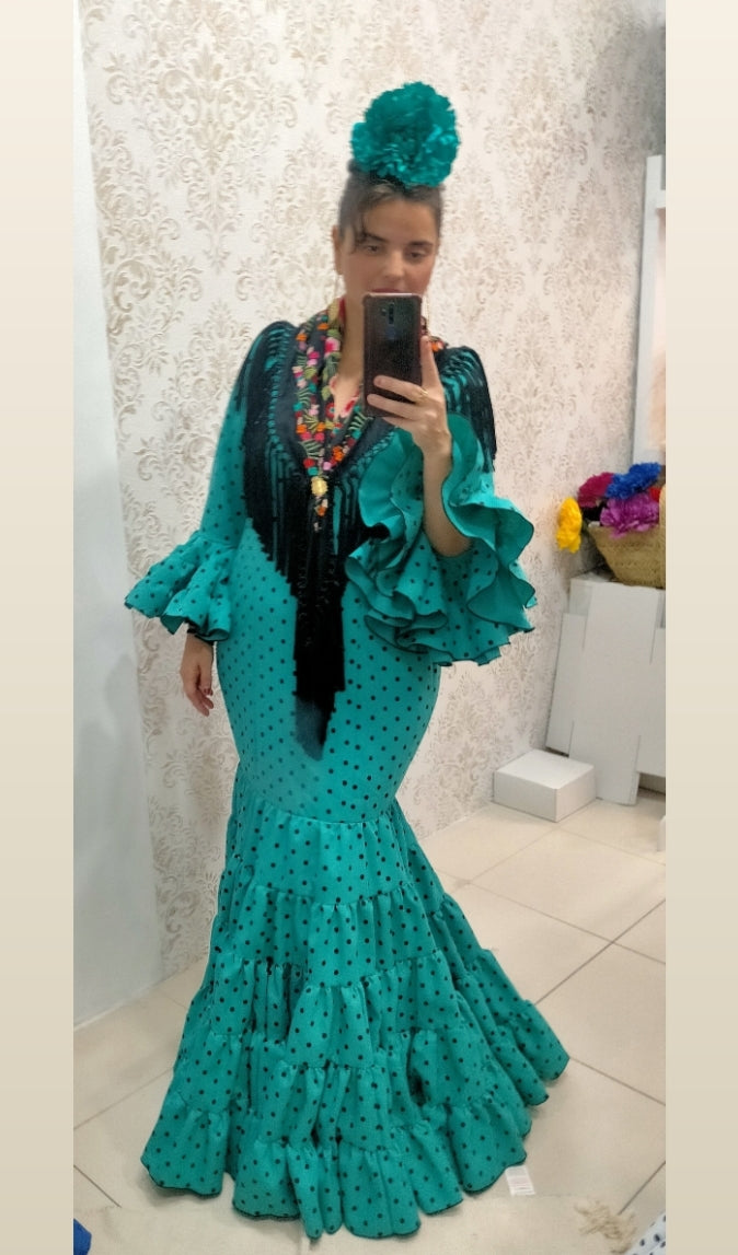 traje flamenca canastero perla