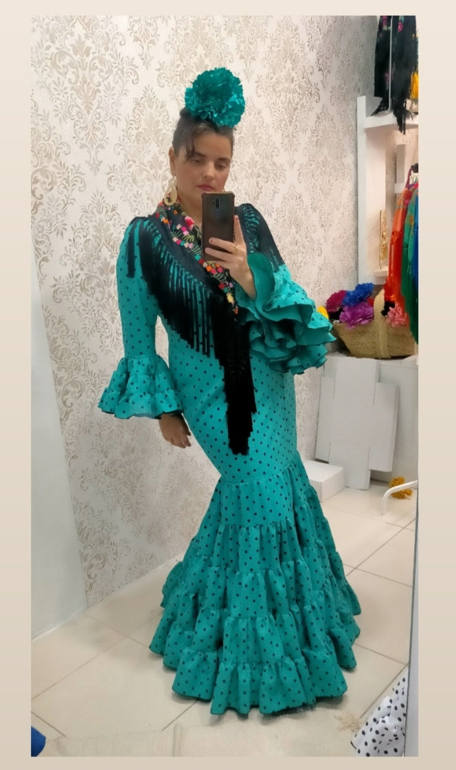 traje flamenca canastero perla