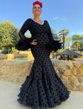 traje flamenca lunar terciopelo vera