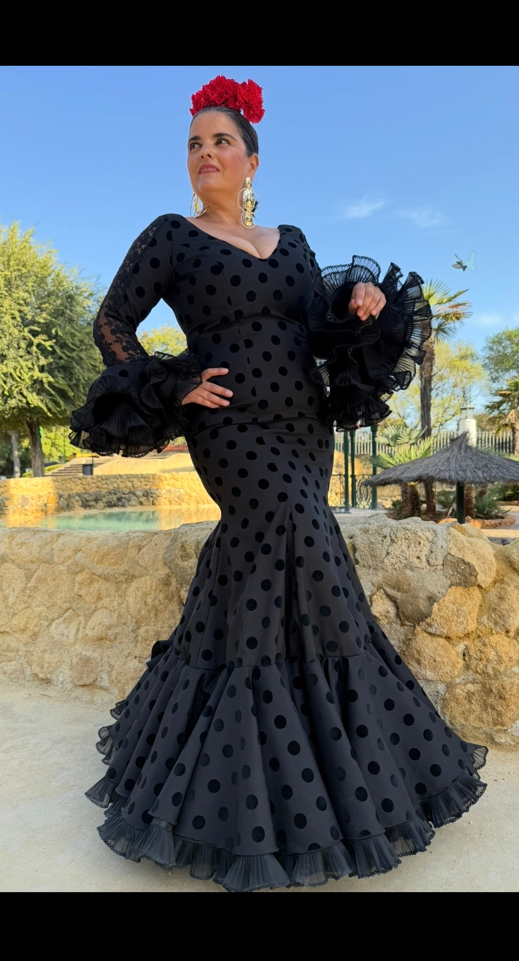 traje flamenca lunar terciopelo vera