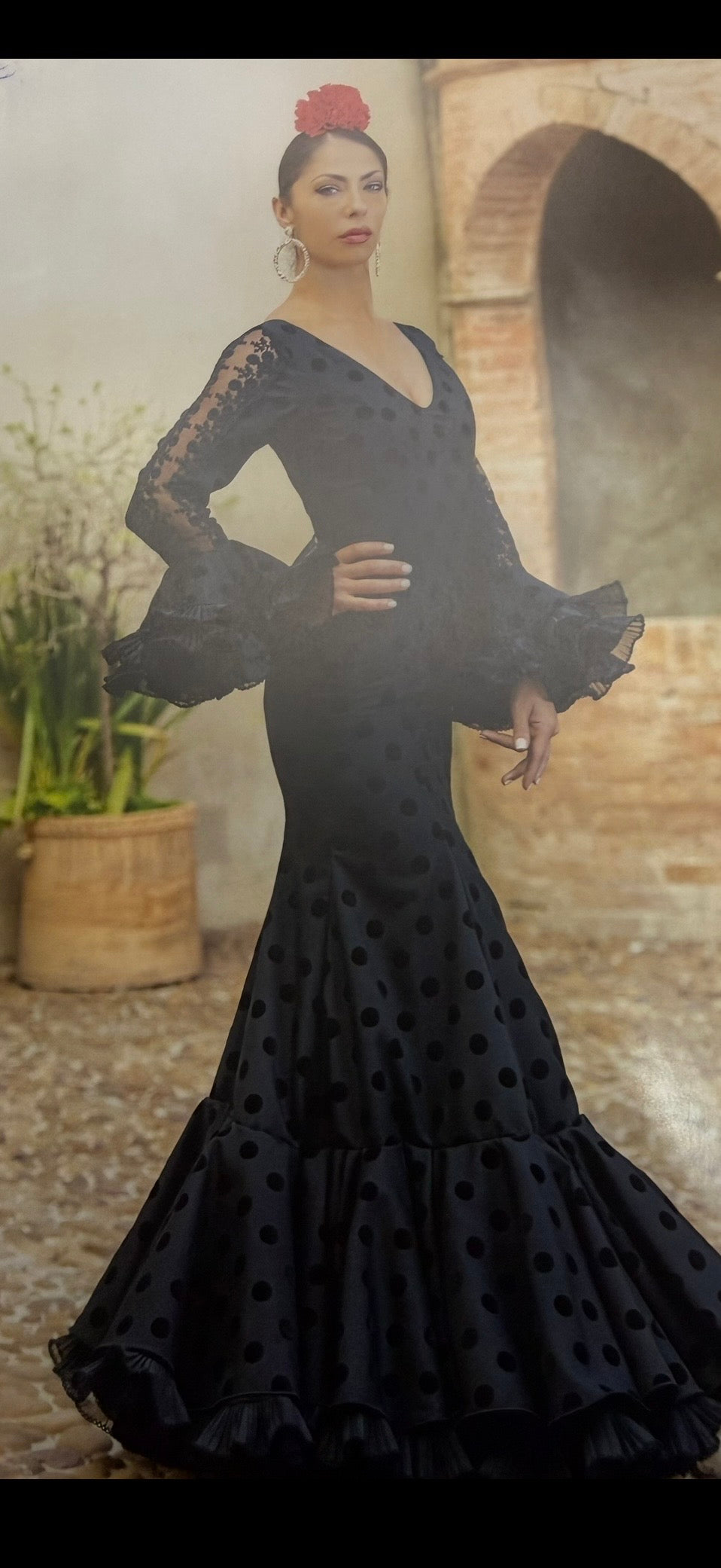 traje flamenca lunar terciopelo vera